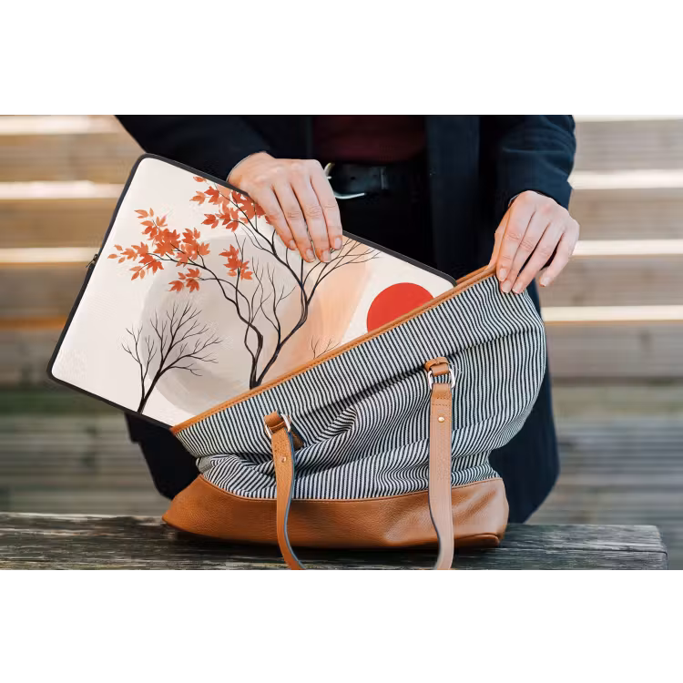 Laptop Sleeve - Tree - Red - Abstract - Boom - Rood - Abstract laptophoes neopreen klein