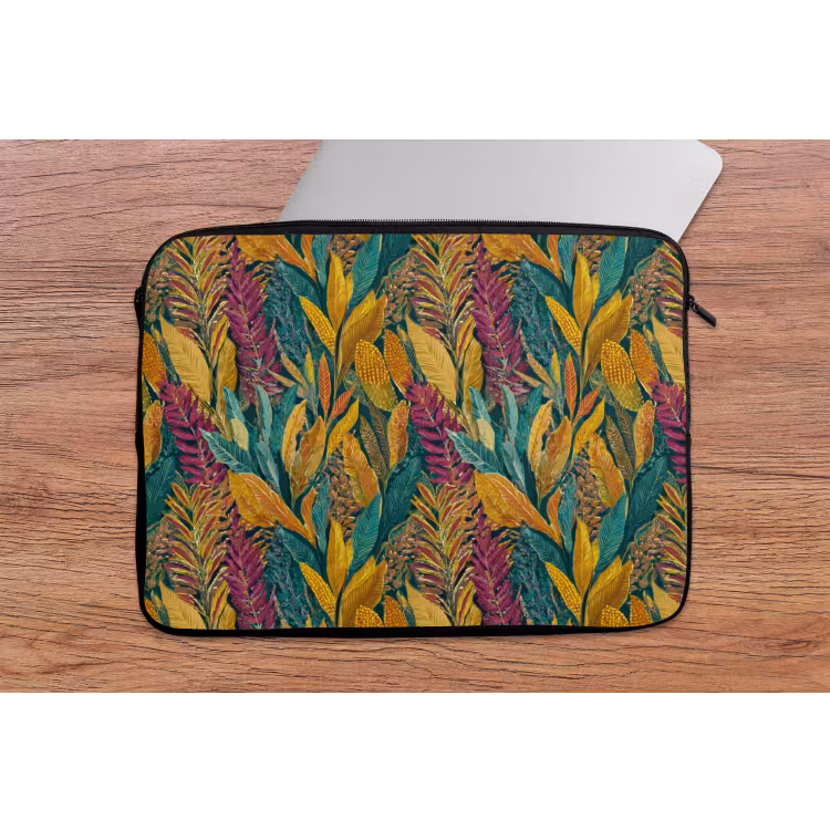 Tropische - Botanisch - Patroon - Kleurrijk - Exotisch laptophoes neopreen klein 279 -tafel