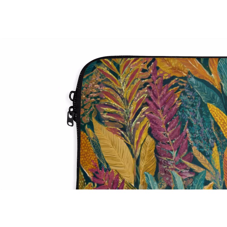 Tropische - Botanisch - Patroon - Kleurrijk - Exotisch laptophoes neopreen klein 279 -detail