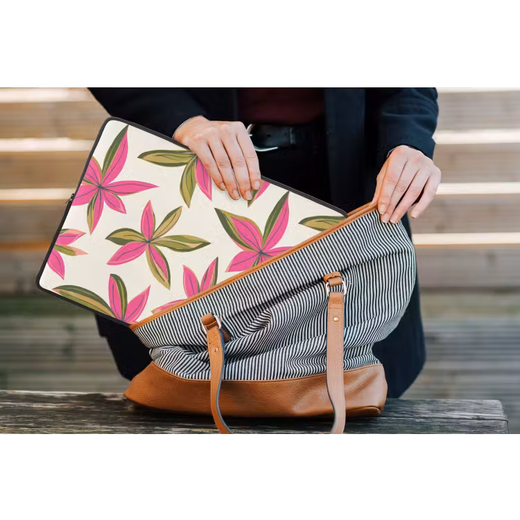 Tropisch - Bloem - Roze laptophoes neopreen klein 279 -tas