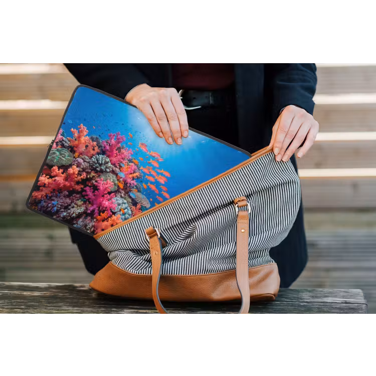 Onderwater - Koraalrif - Vissen - Oceaan - Natuur laptophoes neopreen klein -tas