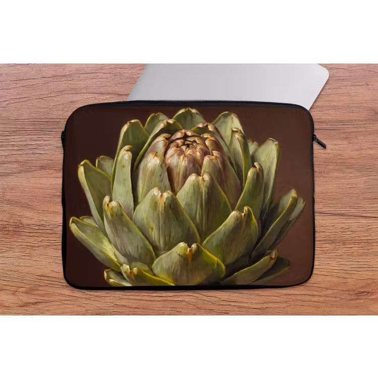 Laptop Sleeve - Vegetable - Artichoke - Green - Groente - Artisjok - Groen laptophoes neopreen klein