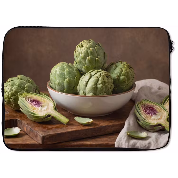 Laptop Sleeve - Vegetables - Artichoke - Kitchen - Groenten - Artisjok - Keuken laptophoes neopreen klein