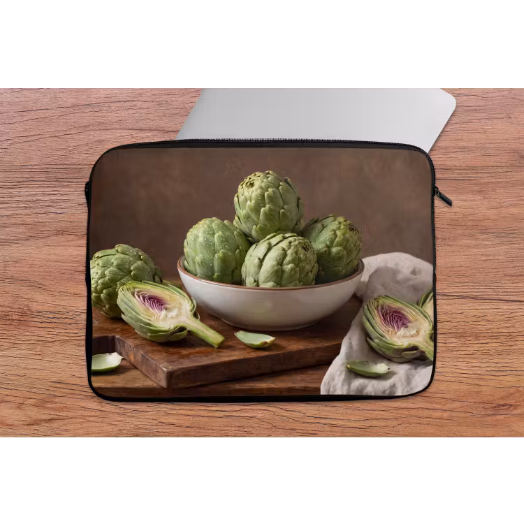Laptop Sleeve - Vegetables - Artichoke - Kitchen - Groenten - Artisjok - Keuken laptophoes neopreen klein