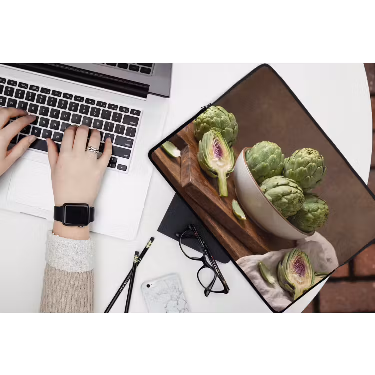 Laptop Sleeve - Vegetables - Artichoke - Kitchen - Groenten - Artisjok - Keuken laptophoes neopreen klein
