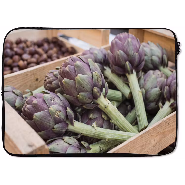 Laptop Sleeve - Vegetables - Market - Fresh - Groenten - Markt - Vers laptophoes neopreen klein