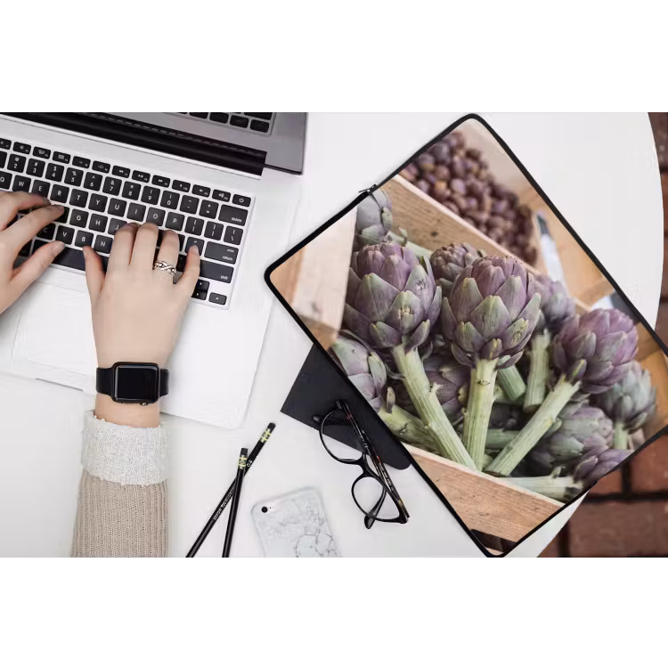 Laptop Sleeve - Vegetables - Market - Fresh - Groenten - Markt - Vers laptophoes neopreen klein