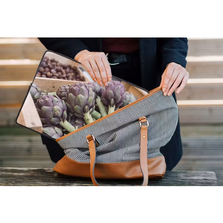 Laptop Sleeve - Vegetables - Market - Fresh - Groenten - Markt - Vers laptophoes neopreen klein