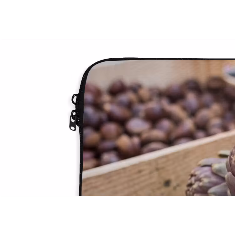 Laptop Sleeve - Vegetables - Market - Fresh - Groenten - Markt - Vers laptophoes neopreen klein
