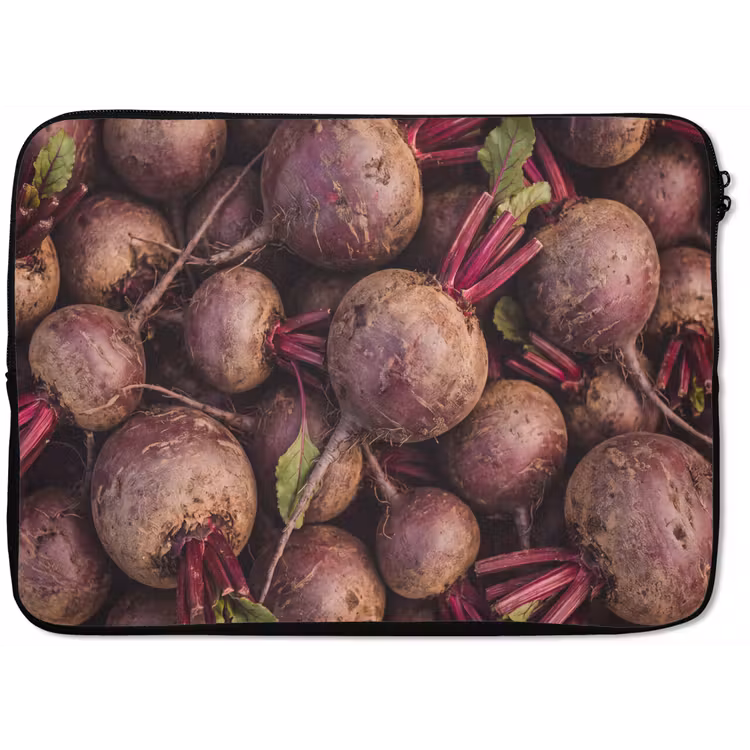 Laptop Sleeve - Vegetables - Red - Natural - Groente - Rood - Natuur laptophoes neopreen klein