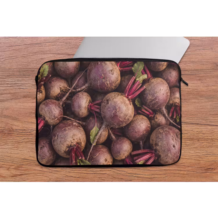 Laptop Sleeve - Vegetables - Red - Natural - Groente - Rood - Natuur laptophoes neopreen klein