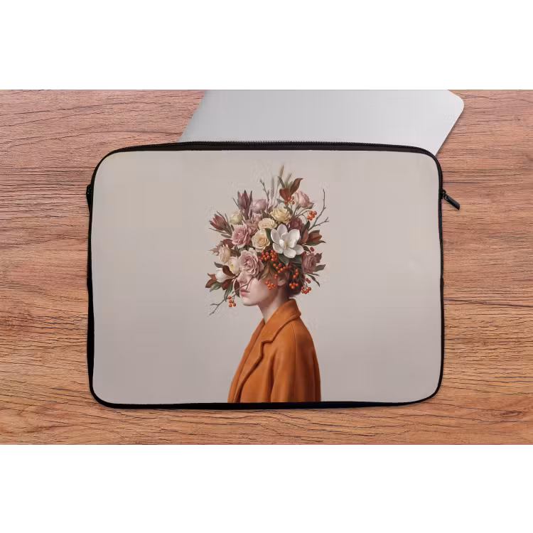 Gezicht - Boeket - Kleurrijk laptophoes neopreen klein -tafel