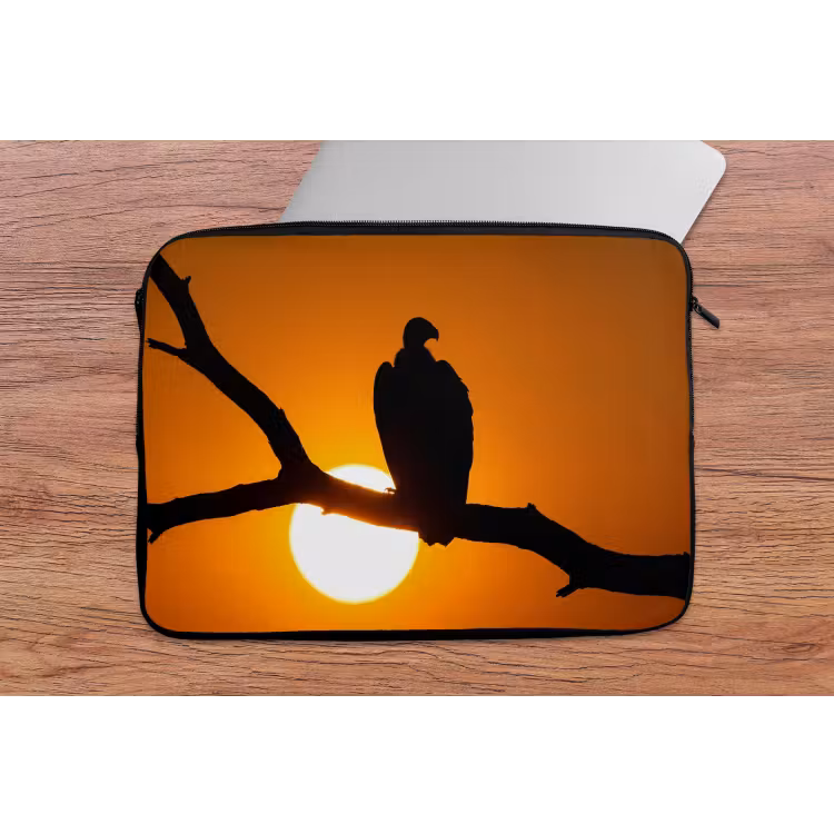 Gier - Tak - Zon - Oranje laptophoes neopreen klein -tafel