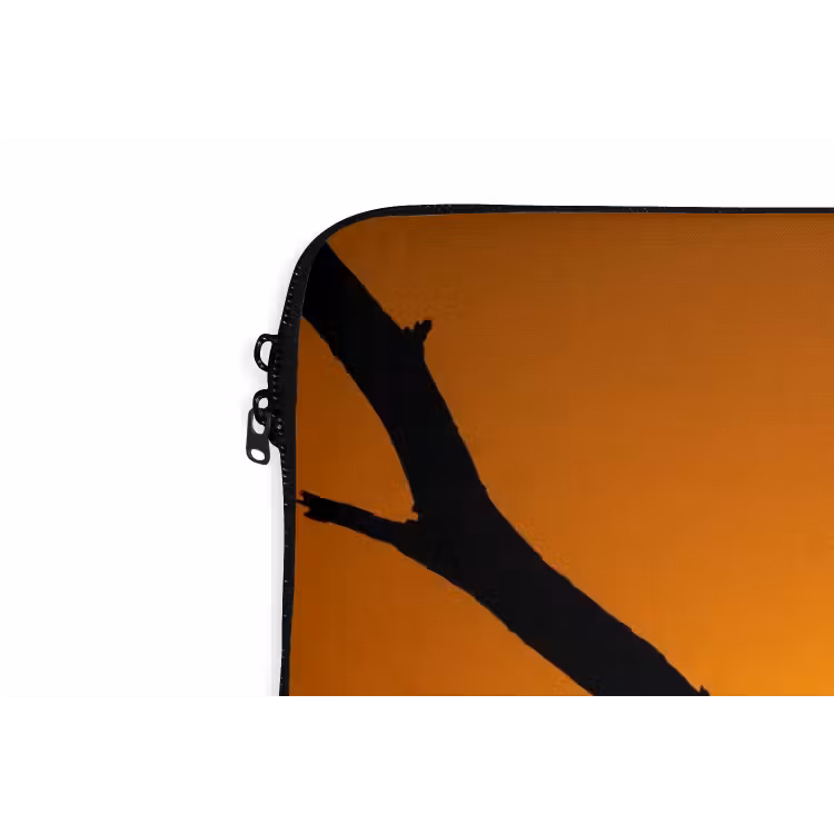 Gier - Tak - Zon - Oranje laptophoes neopreen klein -detail