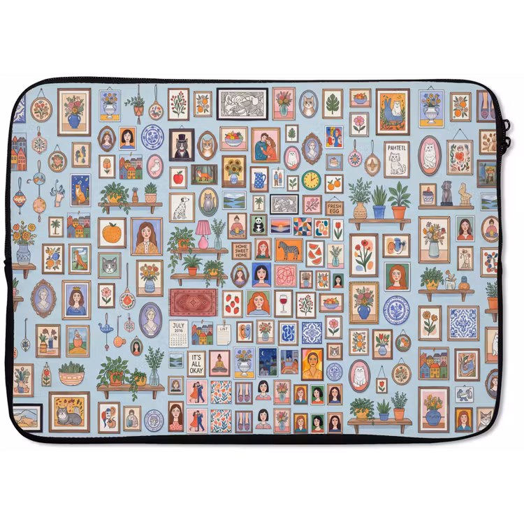 Wanddecoratie - Collectie - Huis - Illustratief - Kleurrijk laptophoes neopreen klein -zkaufland3dotto