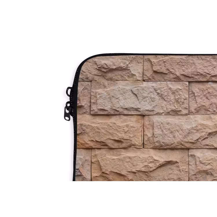 Muur - Steen - Ruw - Textuur - Beige laptophoes neopreen klein -detail