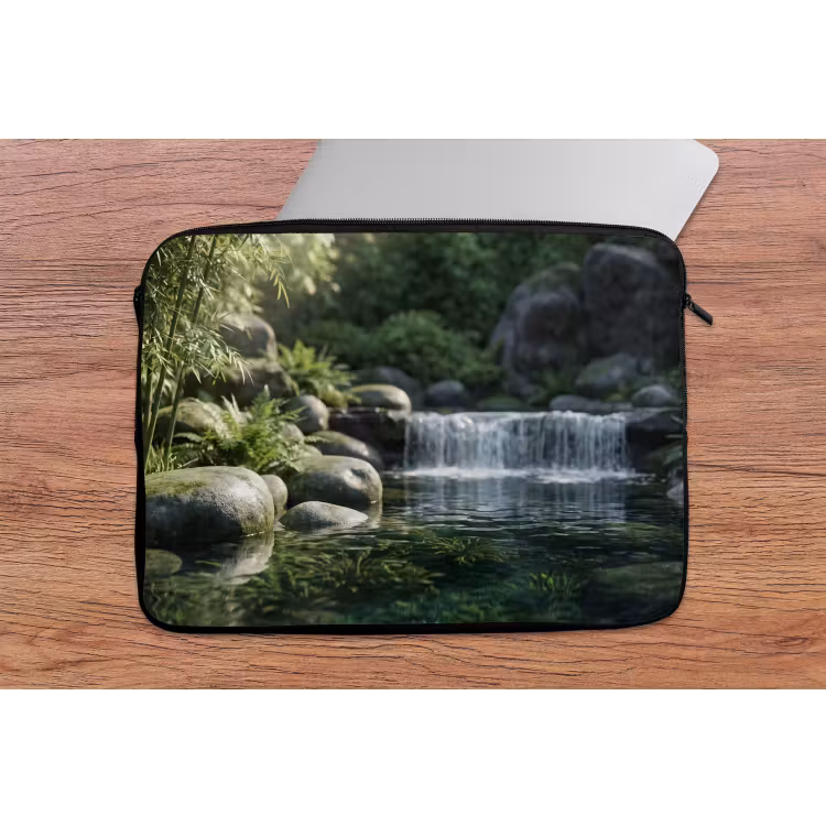 Beek - Waterval - Natuur - Groen laptophoes neopreen klein -tafel
