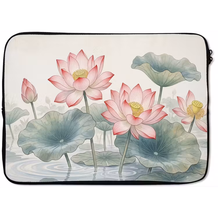 Aquarel - Lotusbloemen - Kleurrijk laptophoes neopreen klein -zkaufland3dotto