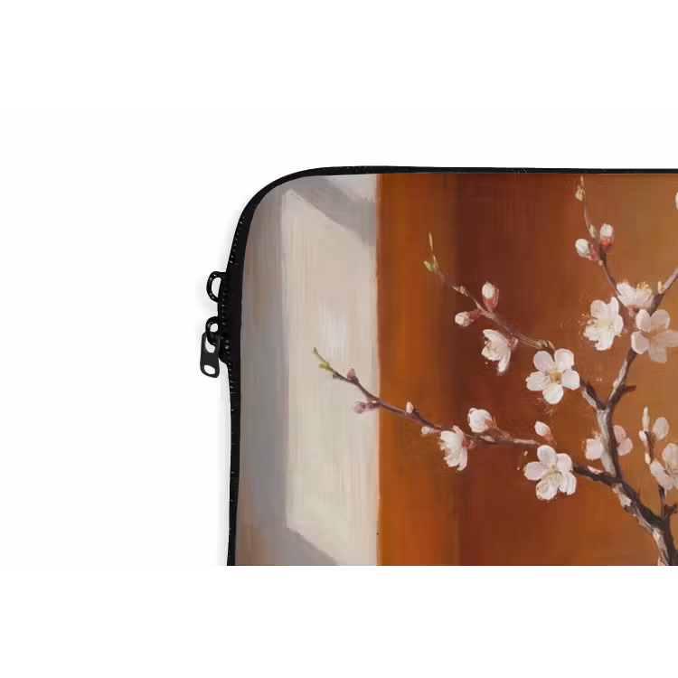 Laptop Sleeve - White Flowers - Still Life - Witte bloemen - Stilleven laptophoes neopreen klein