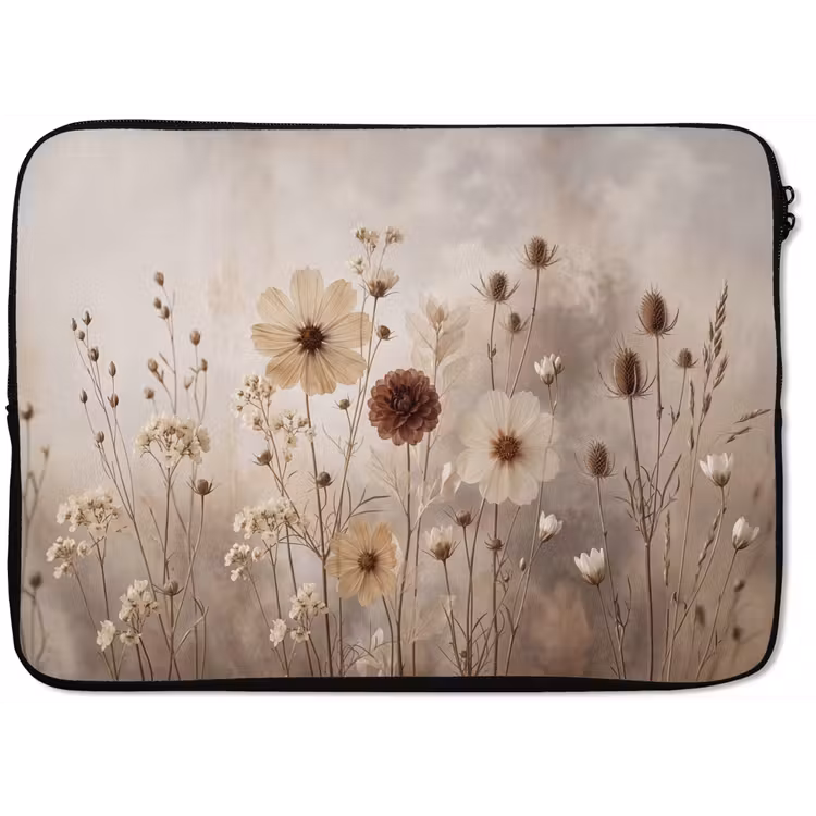 Wilde bloemen - Botanisch - Vintage - Natuur - Rustiek laptophoes neopreen klein -zkaufland3dotto
