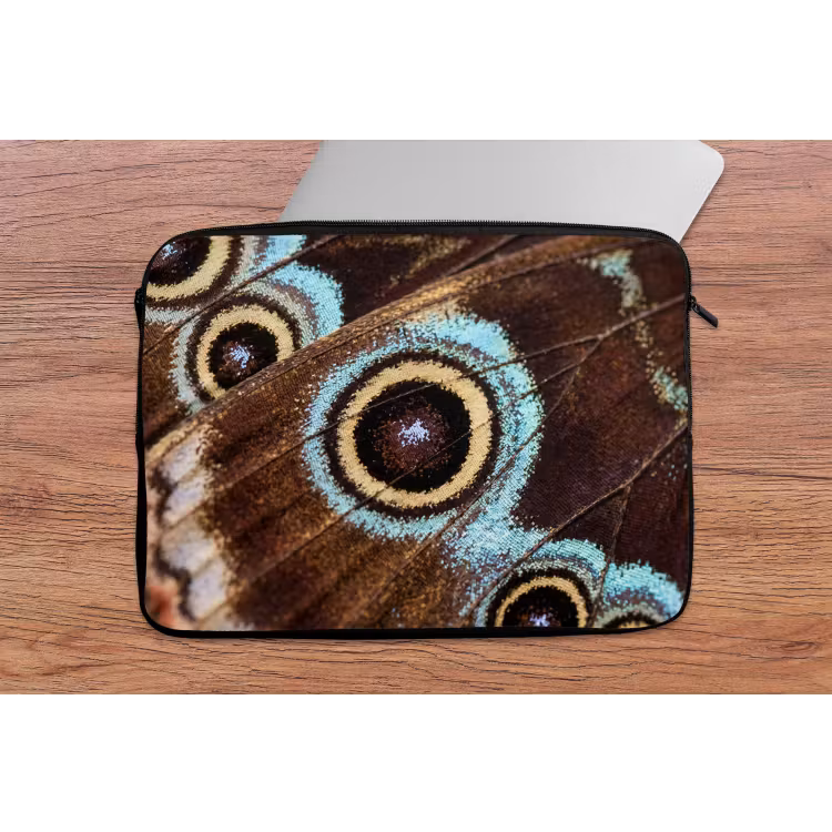 Vleugels - Vlinder - Blauw laptophoes neopreen klein -tafel