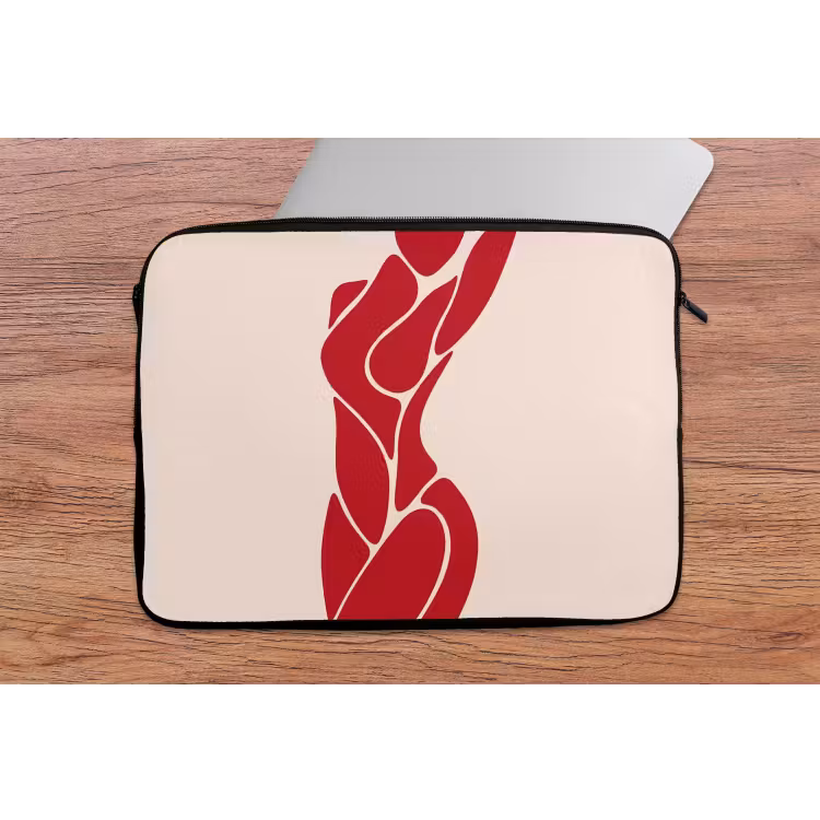 Vrouw - Figuur - Abstract - Modern - Rood laptophoes neopreen klein -tafel
