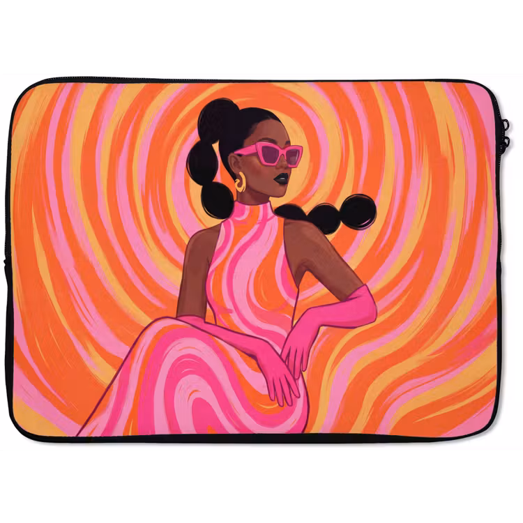 Vrouw - Portret - Kunst - Abstract - Roze laptophoes neopreen klein -zkaufland3dotto