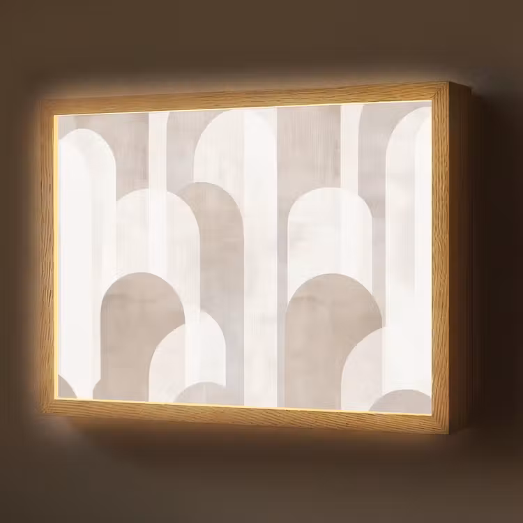 Abstracte bogen - Modern - Beige Light Box met batterij (Wandlamp) middel -z3d_website