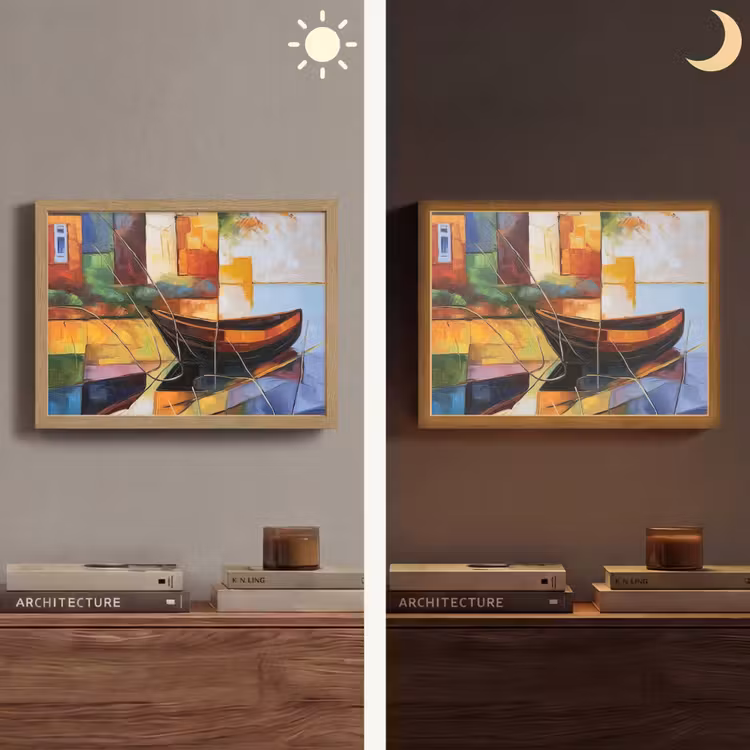 Abstract - Kunst - Boot - Kleuren Light Box met batterij (Wandlamp) middel -sfeer3