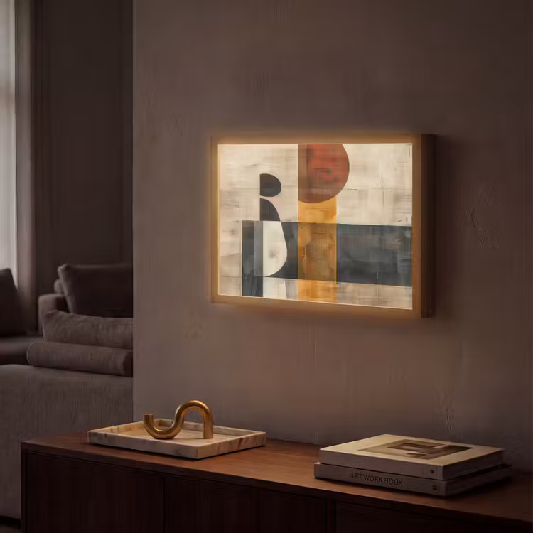 Abstract - Kunst - Vormen - Modern Light Box met batterij (Wandlamp) middel -sfeer1