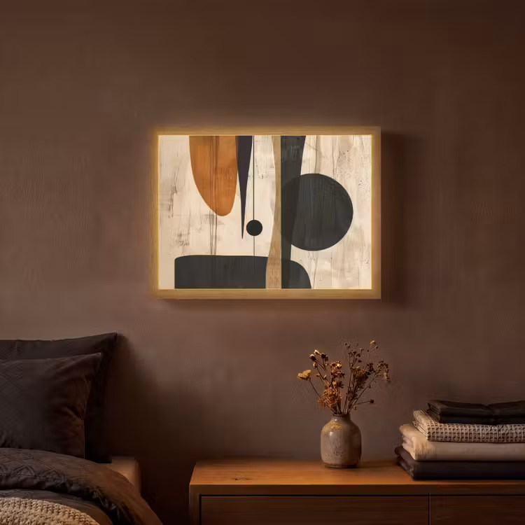 Abstract - Kunst - Vormen - Modern Light Box met batterij (Wandlamp) middel -sfeer4