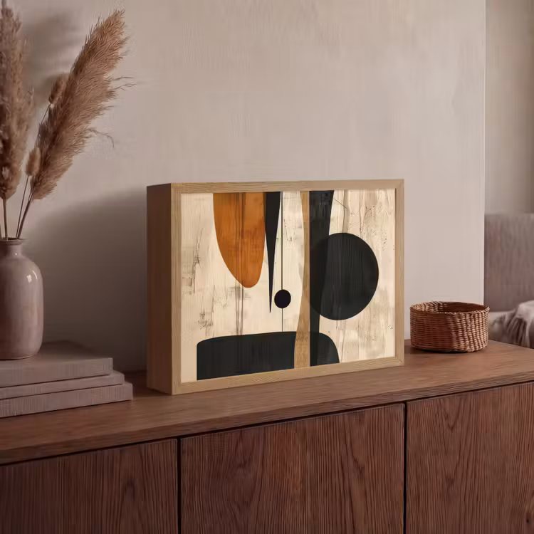 Abstract - Kunst - Vormen - Modern Light Box met batterij (Wandlamp) middel -sfeer2