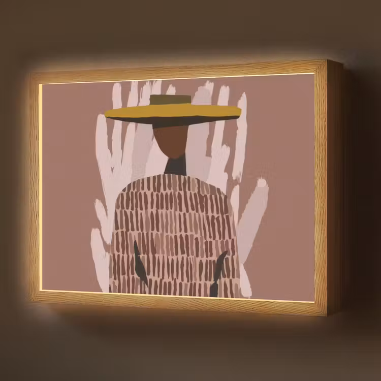 Abstract - Figuur - Illustratie - Hoed Light Box met batterij (Wandlamp) middel -z3d_website