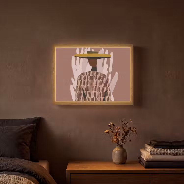 Abstract - Figuur - Illustratie - Hoed Light Box met batterij (Wandlamp) middel -sfeer4