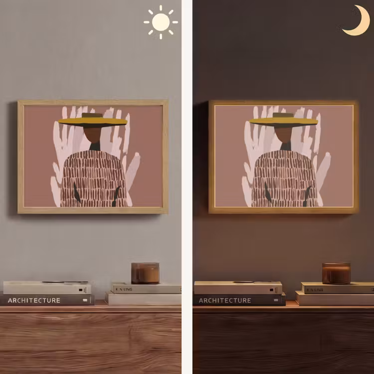 Abstract - Figuur - Illustratie - Hoed Light Box met batterij (Wandlamp) middel -sfeer3