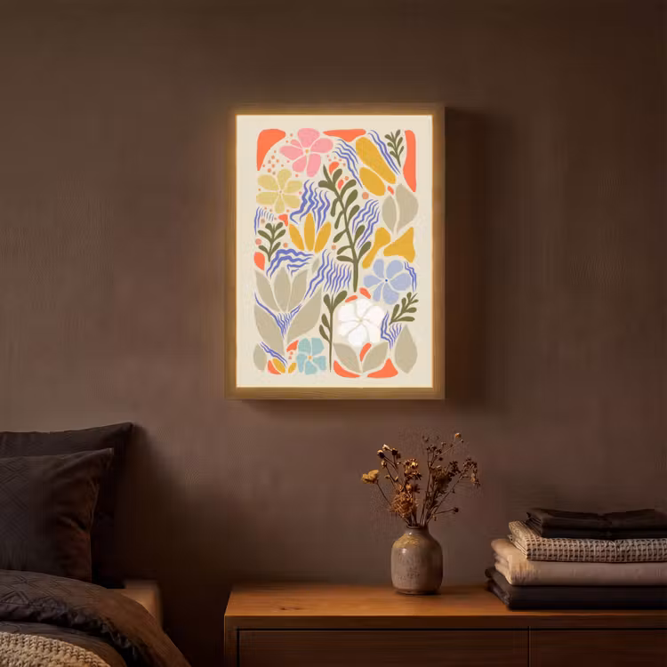 Abstract - Bloemen - Bladeren Light Box met batterij (Wandlamp) middel -sfeer4