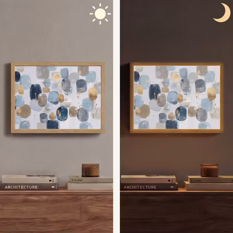 Abstract - Goud - Vormen Light Box met batterij (Wandlamp) middel -sfeer3
