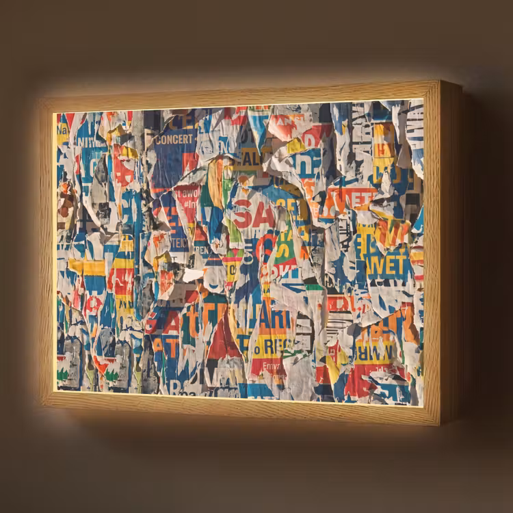 Abstract - Gelaagd papier - Urban - Modern - Kleurrijk Light Box met batterij (Wandlamp) middel -z3d_website