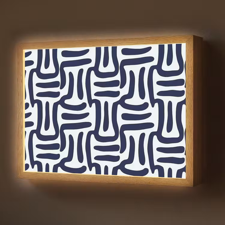 Abstract - Modern - Blauw Light Box met batterij (Wandlamp) middel 907 -z3d_website
