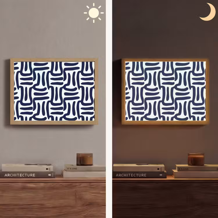 Abstract - Modern - Blauw Light Box met batterij (Wandlamp) middel 907 -sfeer3
