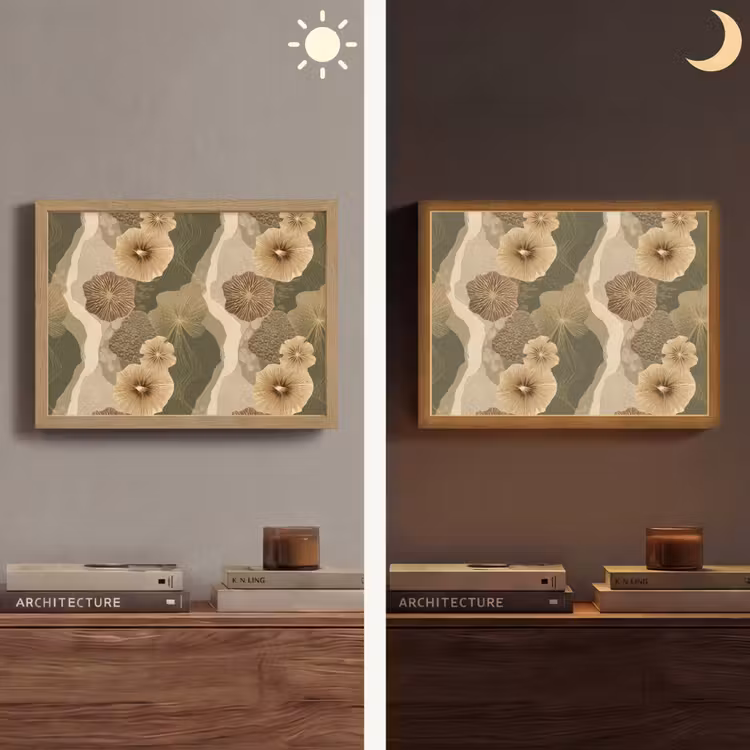 Abstract - Modern - Groen Light Box met batterij (Wandlamp) middel 907 -sfeer3