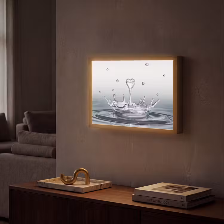 Abstract - Modern - Water - Hart Light Box met batterij (Wandlamp) middel -sfeer1