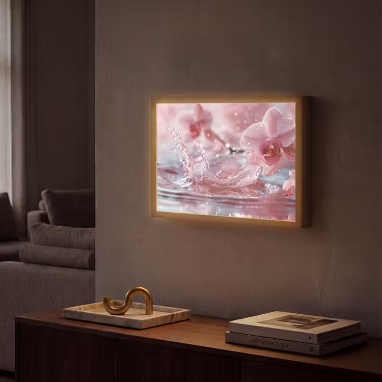 Abstract - Modern - Water - Orchidee Light Box met batterij (Wandlamp) middel -sfeer1