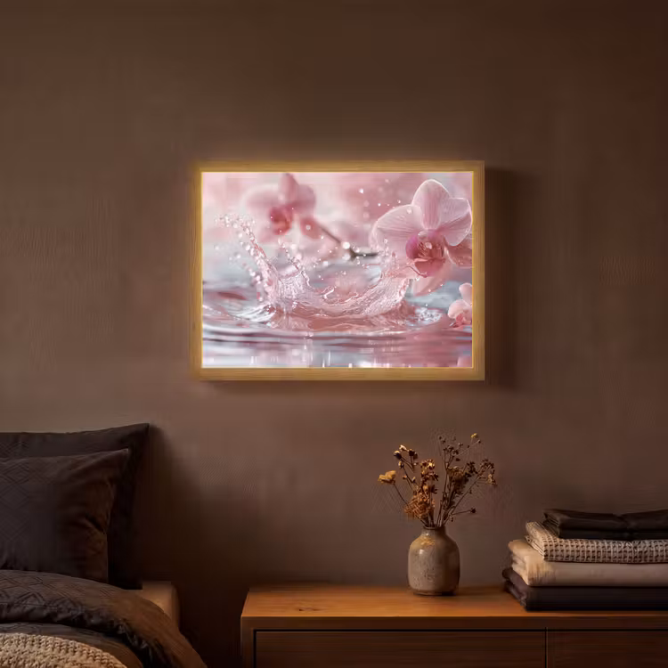 Abstract - Modern - Water - Orchidee Light Box met batterij (Wandlamp) middel -sfeer4