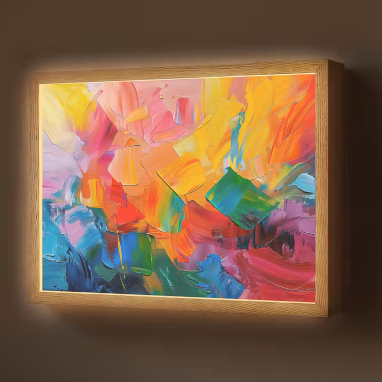 Abstract - Verflook - Modern - Kleurrijk Light Box met batterij (Wandlamp) middel -z3d_website