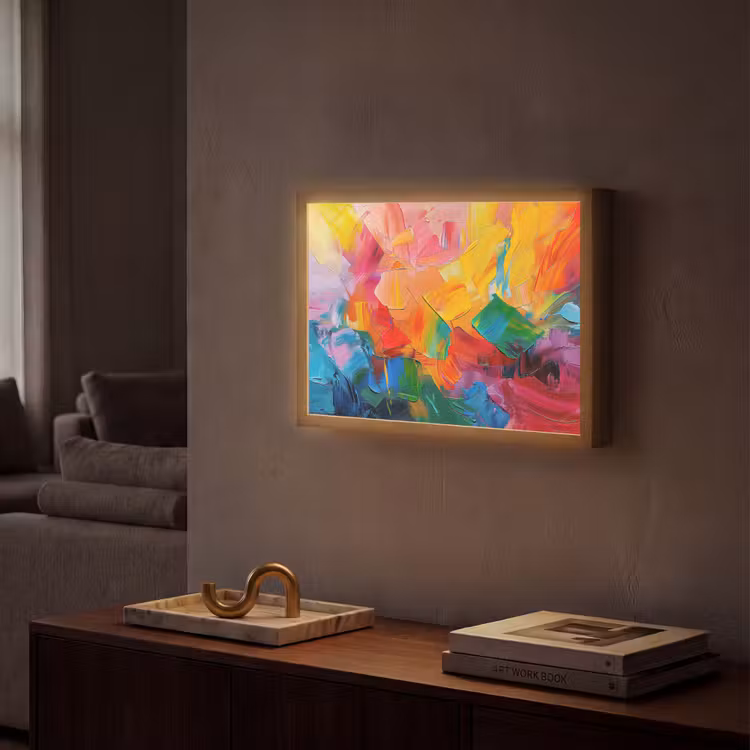 Abstract - Verflook - Modern - Kleurrijk Light Box met batterij (Wandlamp) middel -sfeer1