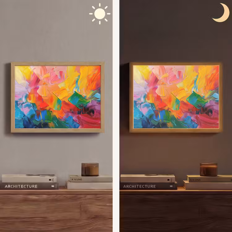 Abstract - Verflook - Modern - Kleurrijk Light Box met batterij (Wandlamp) middel -sfeer3