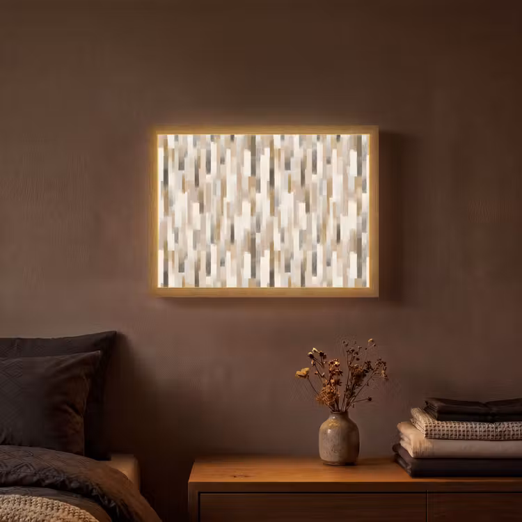 Abstract - Patroon - Kwaststreken Light Box met batterij (Wandlamp) middel 907 -sfeer4