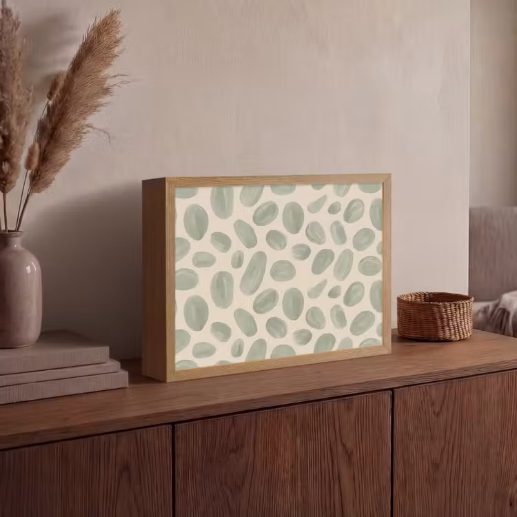 Abstract - Patroon - Organisch - Groen - Modern Light Box met batterij (Wandlamp) middel -sfeer2