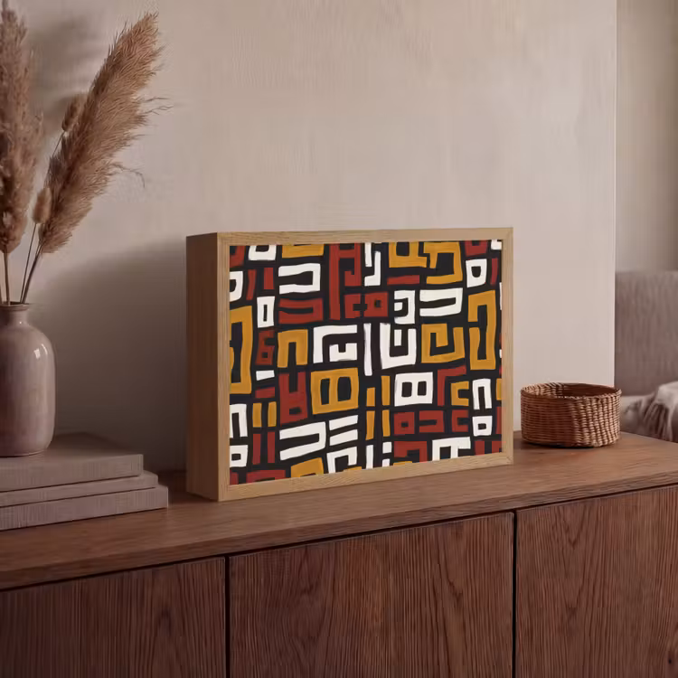 Abstract - Patroon - Rood Light Box met batterij (Wandlamp) middel -sfeer2